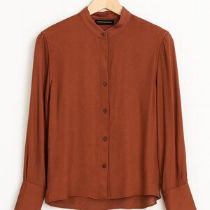 Burgundy lightweight Button-Up Blouse